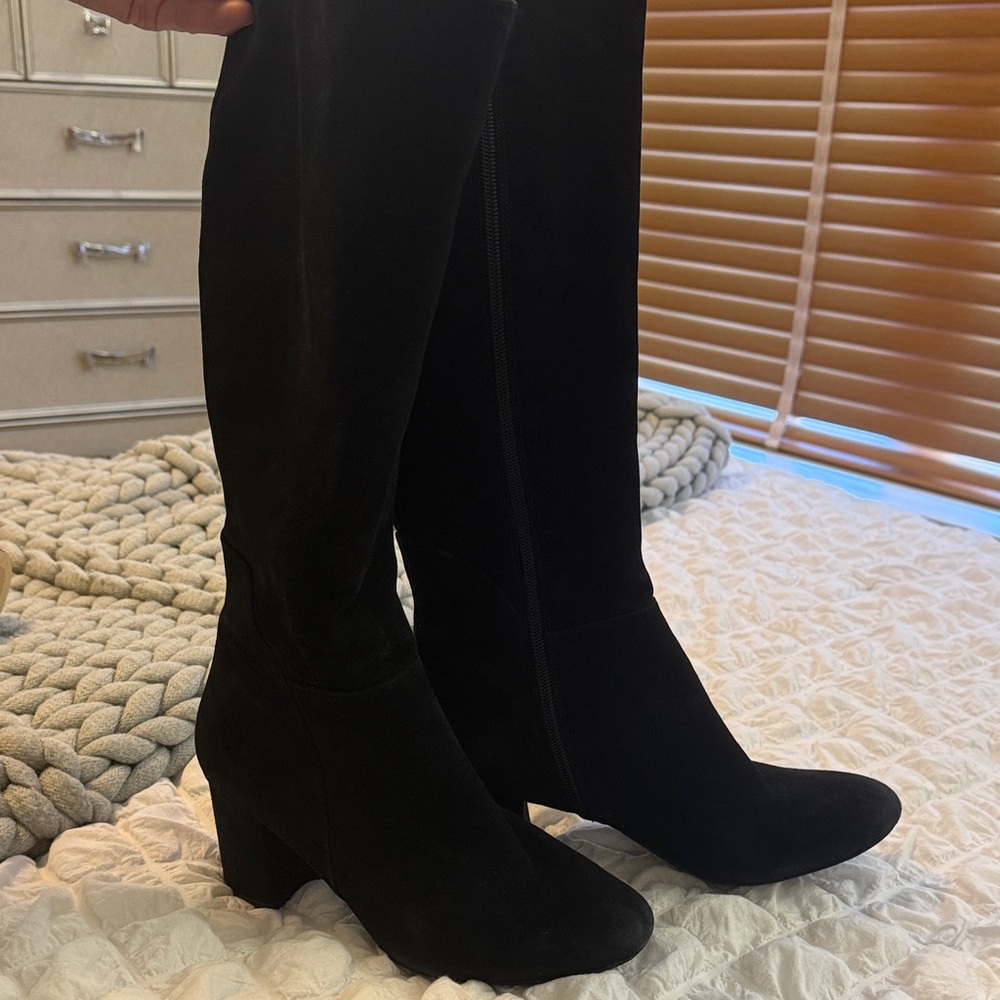 Macy's Black knee high boots with heel